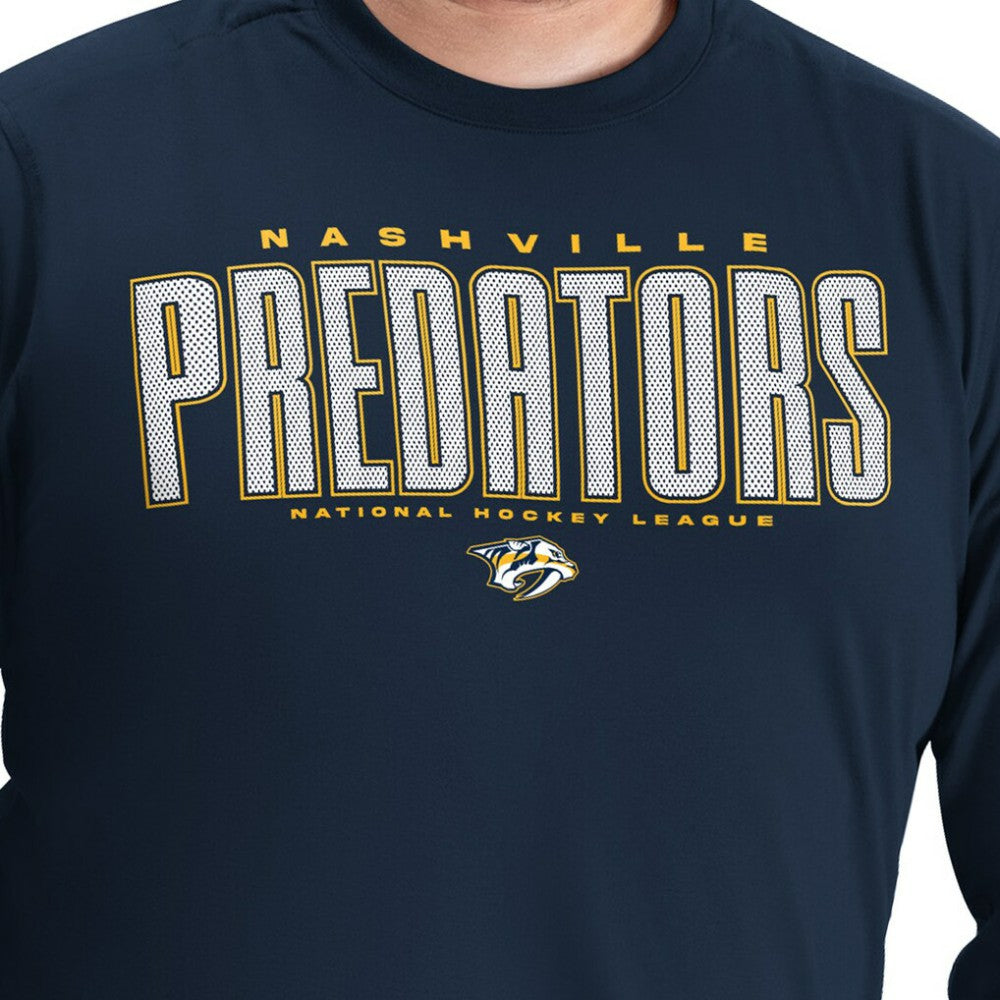 Nashville Predators G-III Sports by Carl Banks Adaptive Mesh Effect Long Sleeve T-Shirt Outlet