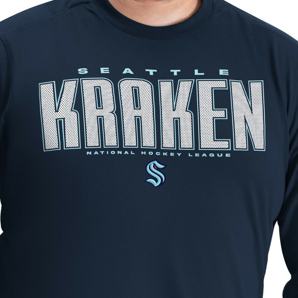Seattle Kraken G-III Sports by Carl Banks Adaptive Mesh Effect Long Sleeve T-Shirt On Sale