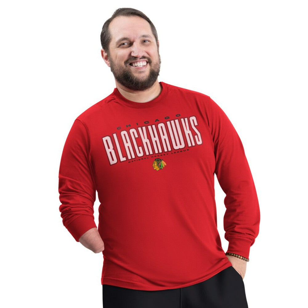 Chicago Blackhawks G-III Sports by Carl Banks Adaptive Mesh Effect Long Sleeve T-Shirt For Sale