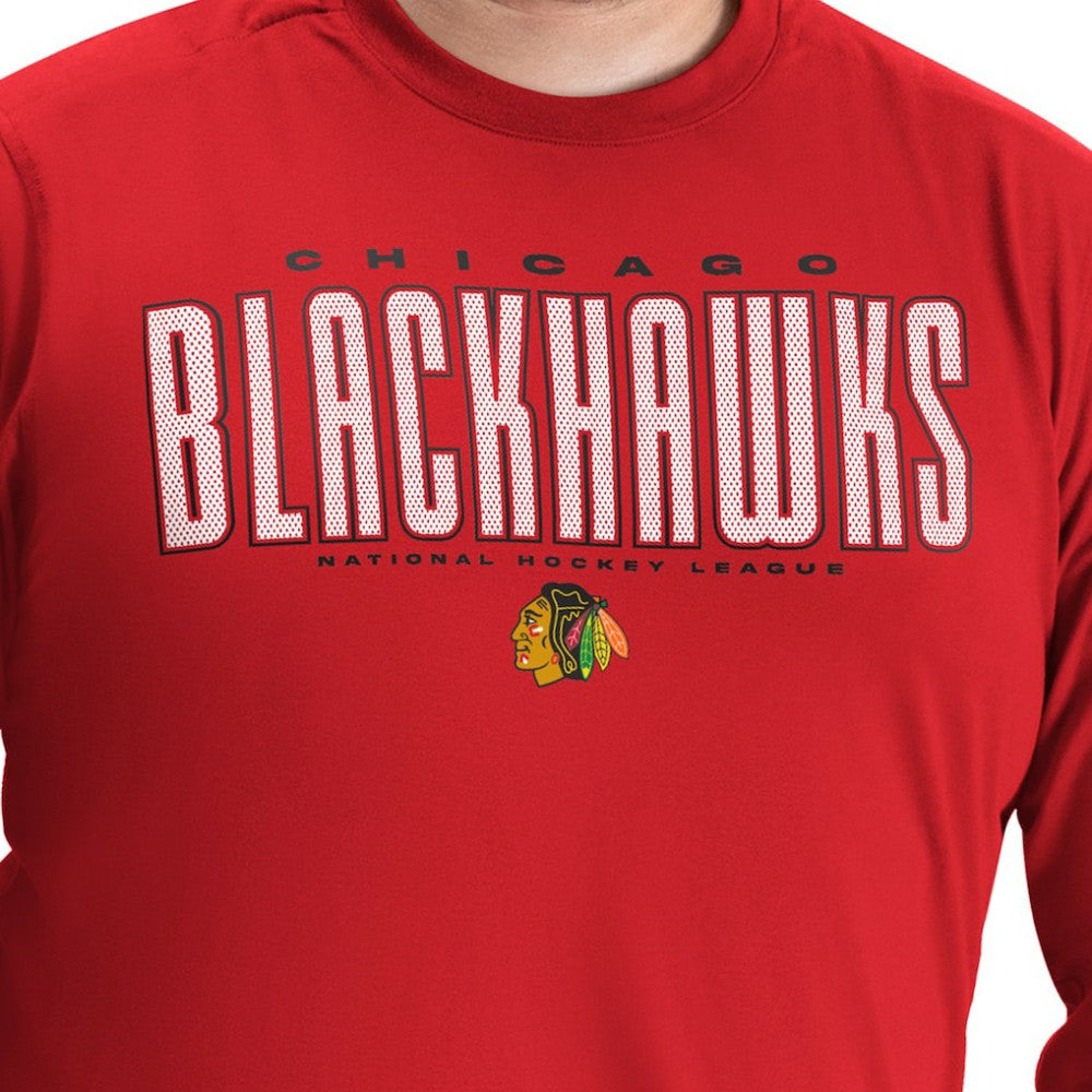 Chicago Blackhawks G-III Sports by Carl Banks Adaptive Mesh Effect Long Sleeve T-Shirt For Sale