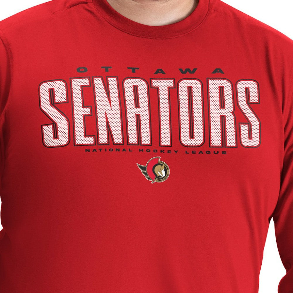 Ottawa Senators G-III Sports by Carl Banks Adaptive Mesh Effect Long Sleeve T-Shirt For Sale
