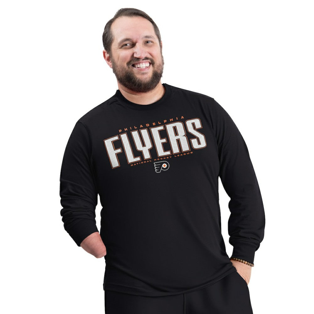 Philadelphia Flyers G-III Sports by Carl Banks Adaptive Mesh Effect Long Sleeve T-Shirt Outlet