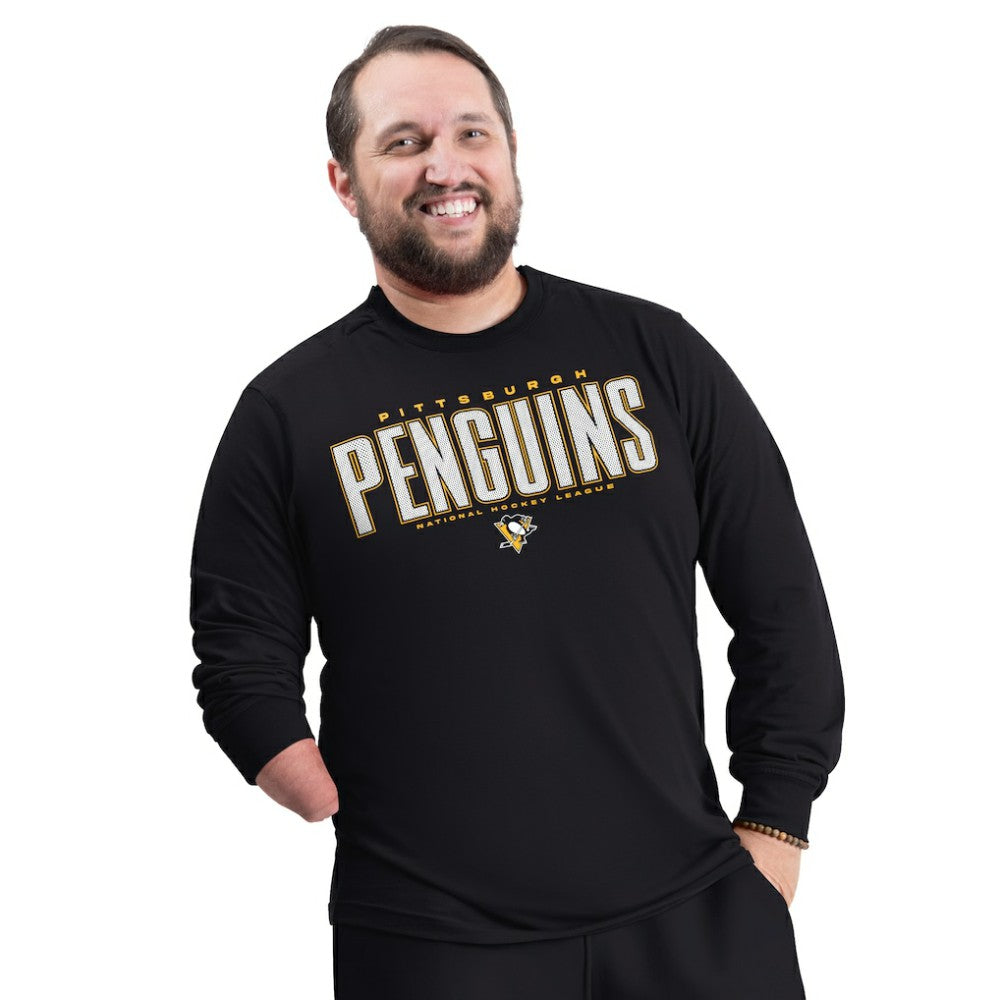 Pittsburgh Penguins G-III Sports by Carl Banks Adaptive Mesh Effect Long Sleeve T-Shirt Sale