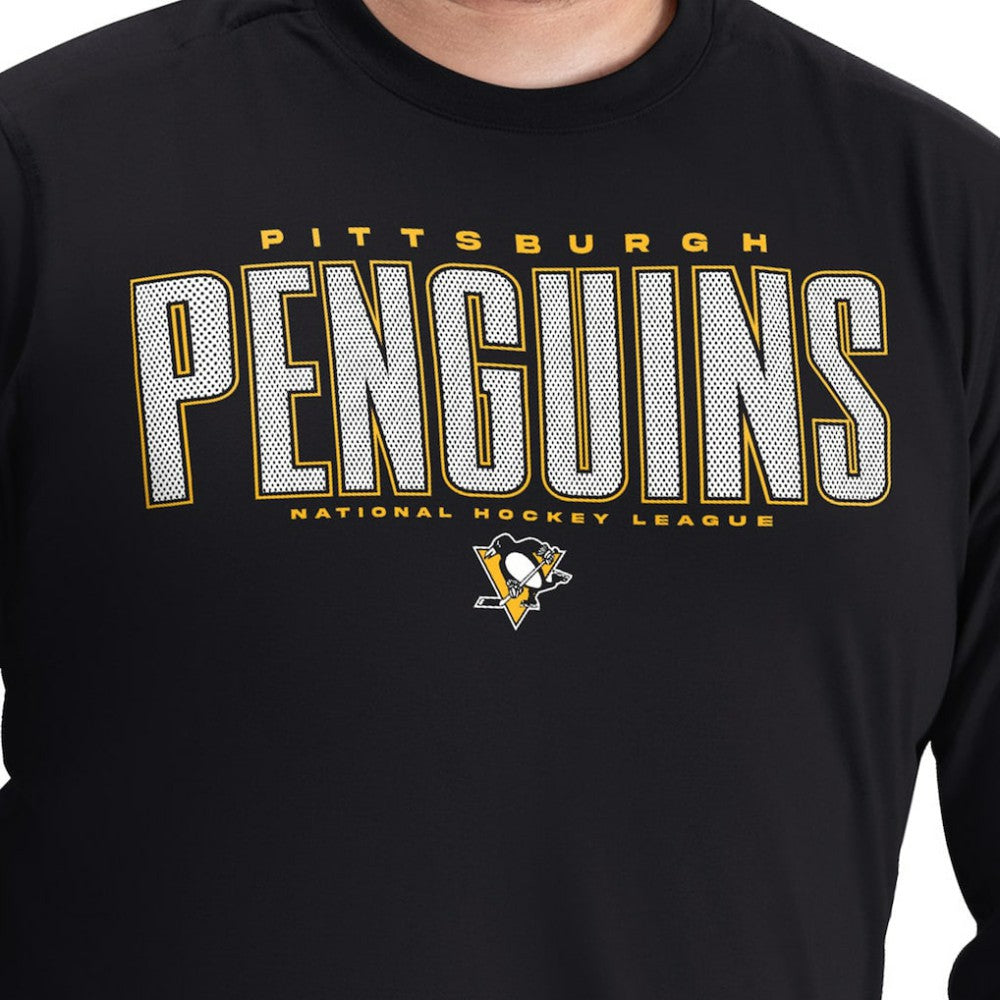 Pittsburgh Penguins G-III Sports by Carl Banks Adaptive Mesh Effect Long Sleeve T-Shirt Sale