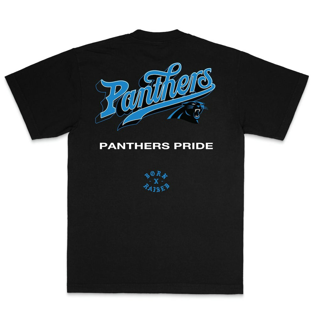 Carolina Panthers  Born x Raised Unisex Pro Script T-Shirt