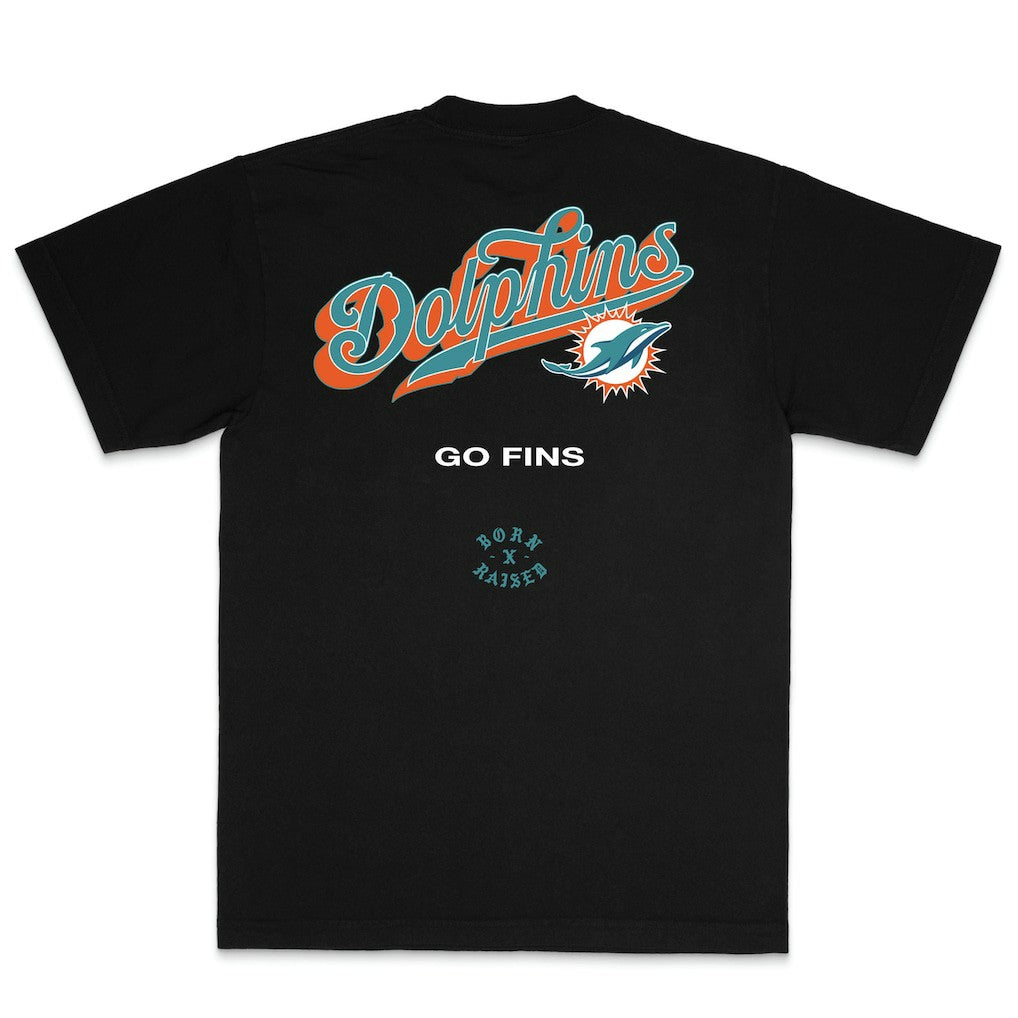 Miami Dolphins  Born x Raised Unisex Pro Script T-Shirt