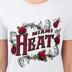 Miami Heat G-III 4Her by Carl Banks Women's Super-Slim Fit Lightweight Roses Crew Neck T-Shirt New