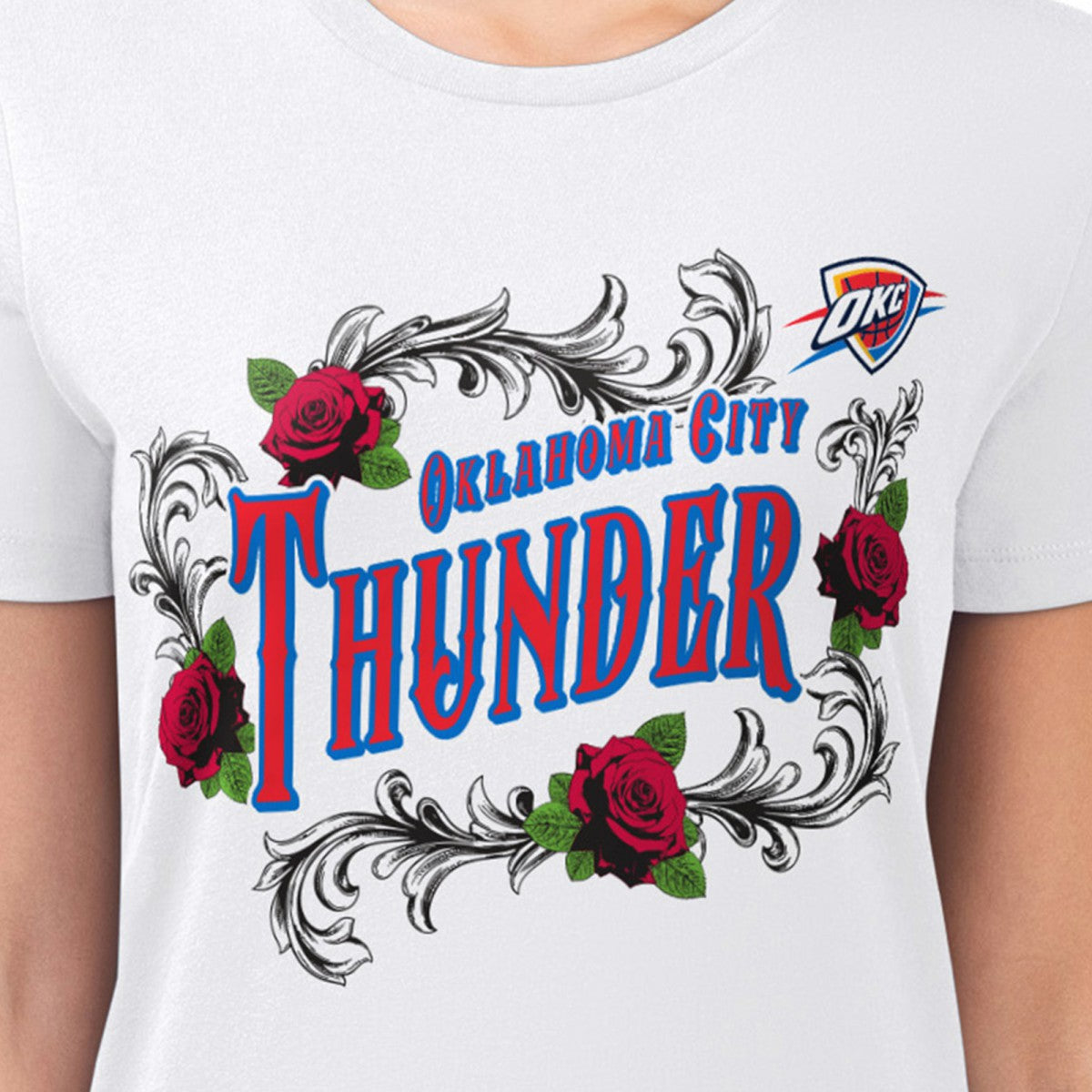 Oklahoma City Thunder G-III 4Her by Carl Banks Women's Super-Slim Fit Lightweight Roses Crew Neck T-Shirt Outlet
