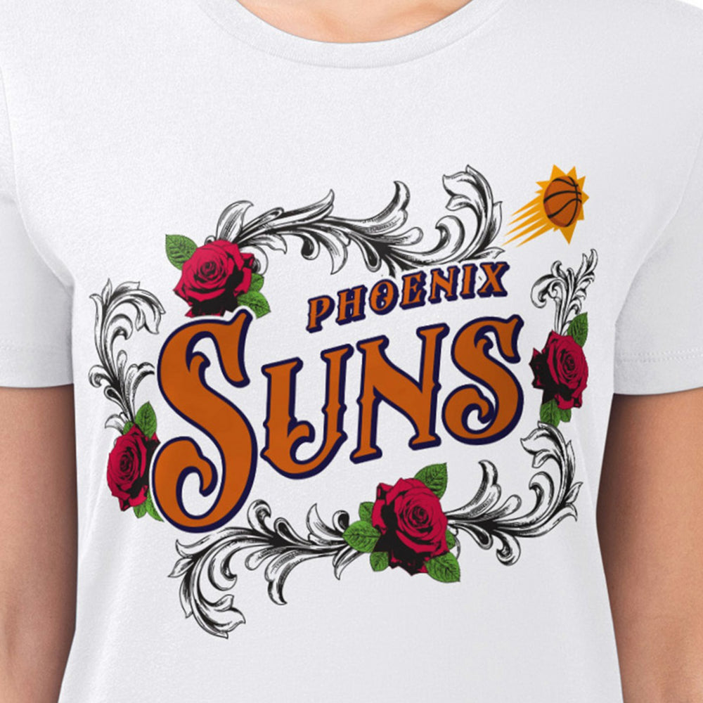 Phoenix Suns G-III 4Her by Carl Banks Women's Super-Slim Fit Lightweight Roses Crew Neck T-Shirt On Sale