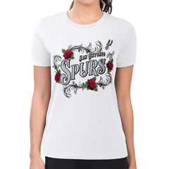 San Antonio Spurs G-III 4Her by Carl Banks Women's Super-Slim Fit Lightweight Roses Crew Neck T-Shirt New