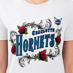 Charlotte Hornets G-III 4Her by Carl Banks Women's Super-Slim Fit Lightweight Roses Crew Neck T-Shirt On Sale