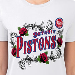 Detroit Pistons G-III 4Her by Carl Banks Women's Super-Slim Fit Lightweight Roses Crew Neck T-Shirt sale New