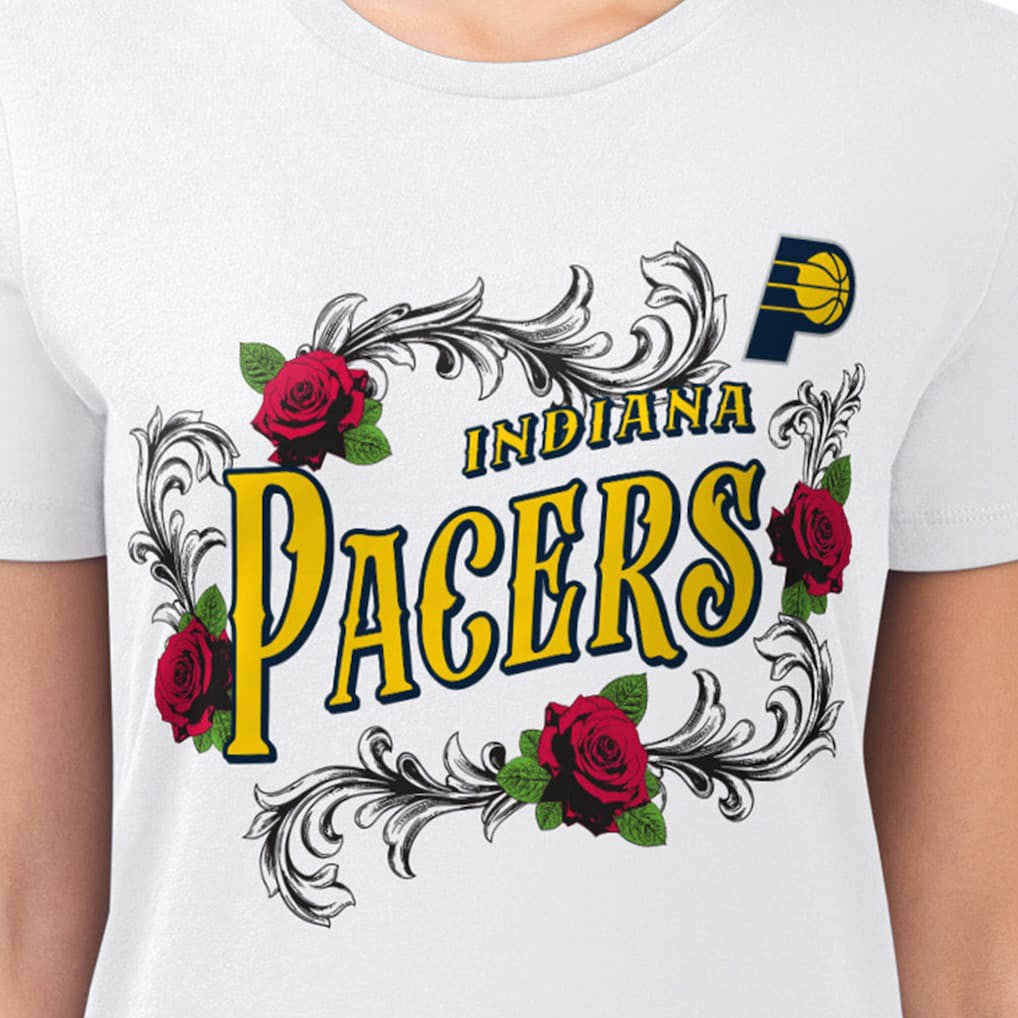 Indiana Pacers G-III 4Her by Carl Banks Women's Super-Slim Fit Lightweight Roses Crew Neck T-Shirt Outlet