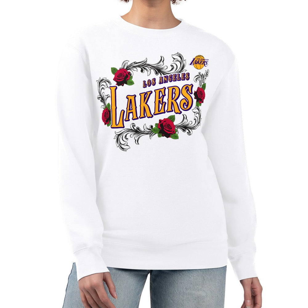 Los Angeles Lakers G-III 4Her by Carl Banks Women's Roses Fleece Tri-Blend Sweatshirt For Sale