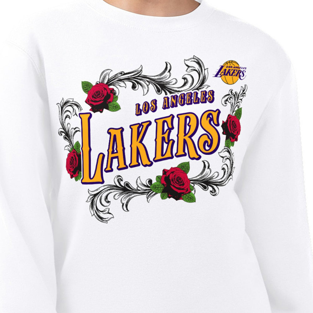 Los Angeles Lakers G-III 4Her by Carl Banks Women's Roses Fleece Tri-Blend Sweatshirt For Sale