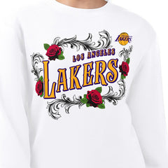Los Angeles Lakers G-III 4Her by Carl Banks Women's Roses Fleece Tri-Blend Sweatshirt For Sale