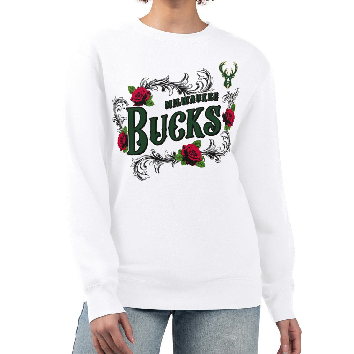 Milwaukee Bucks G-III 4Her by Carl Banks Women's Roses Fleece Tri-Blend Sweatshirt For Sale