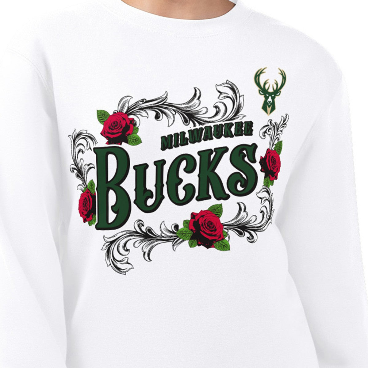 Milwaukee Bucks G-III 4Her by Carl Banks Women's Roses Fleece Tri-Blend Sweatshirt For Sale
