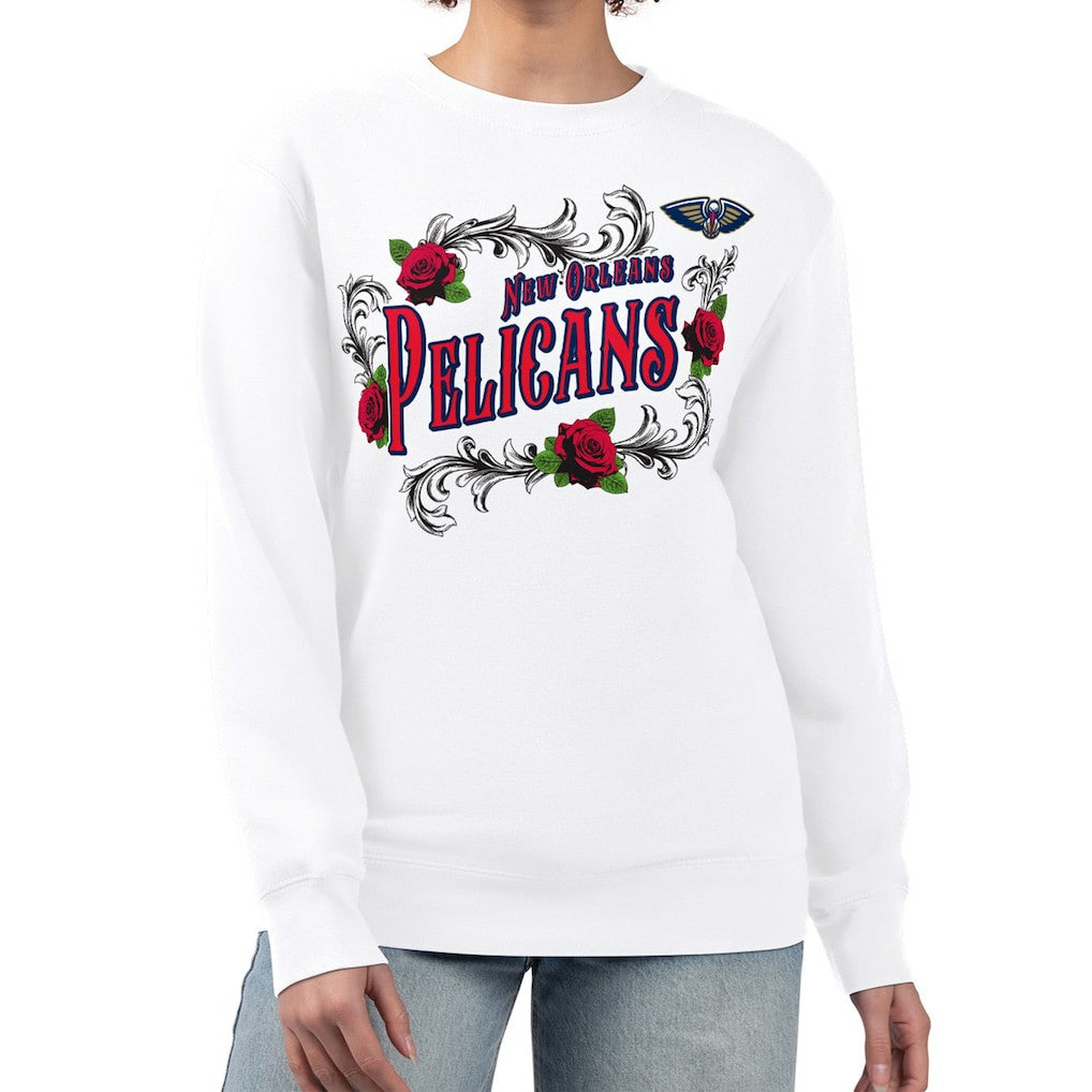 New Orleans Pelicans G-III 4Her by Carl Banks Women's Roses Fleece Tri-Blend Sweatshirt New