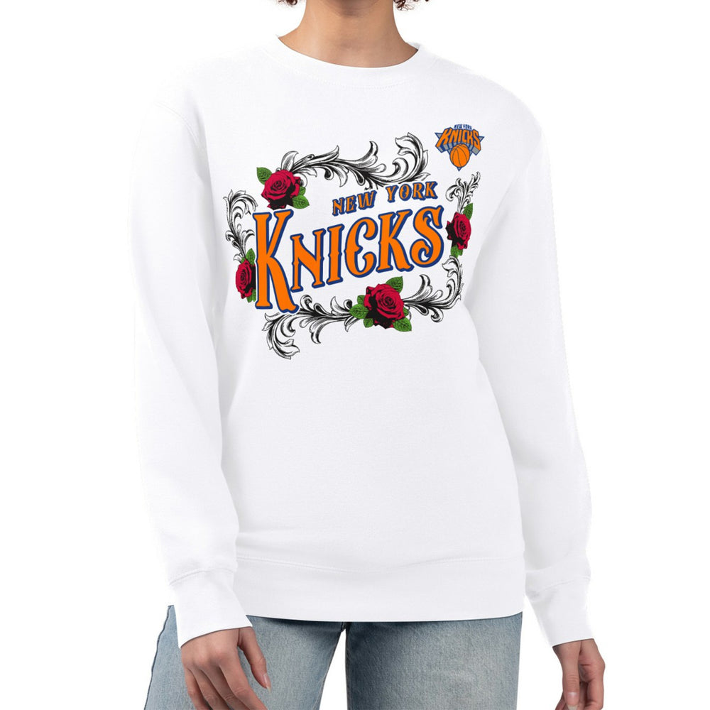 New York Knicks G-III 4Her by Carl Banks Women's Roses Fleece Tri-Blend Sweatshirt Online