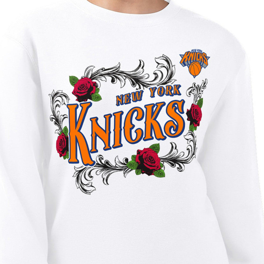 New York Knicks G-III 4Her by Carl Banks Women's Roses Fleece Tri-Blend Sweatshirt Online