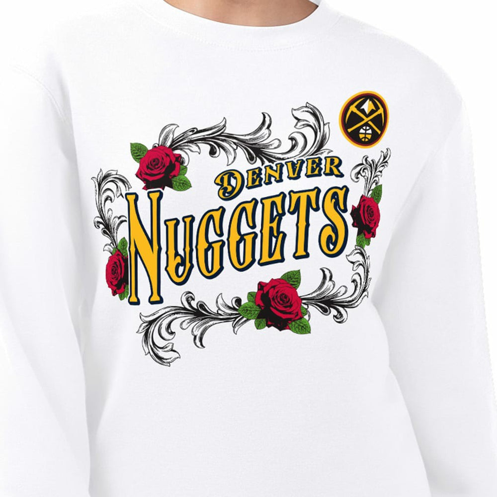 Denver Nuggets G-III 4Her by Carl Banks Women's Roses Fleece Tri-Blend Sweatshirt sale Discount