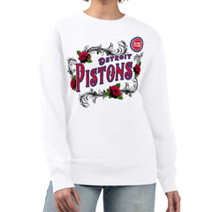 Detroit Pistons G-III 4Her by Carl Banks Women's Roses Fleece Tri-Blend Sweatshirt sale Discount