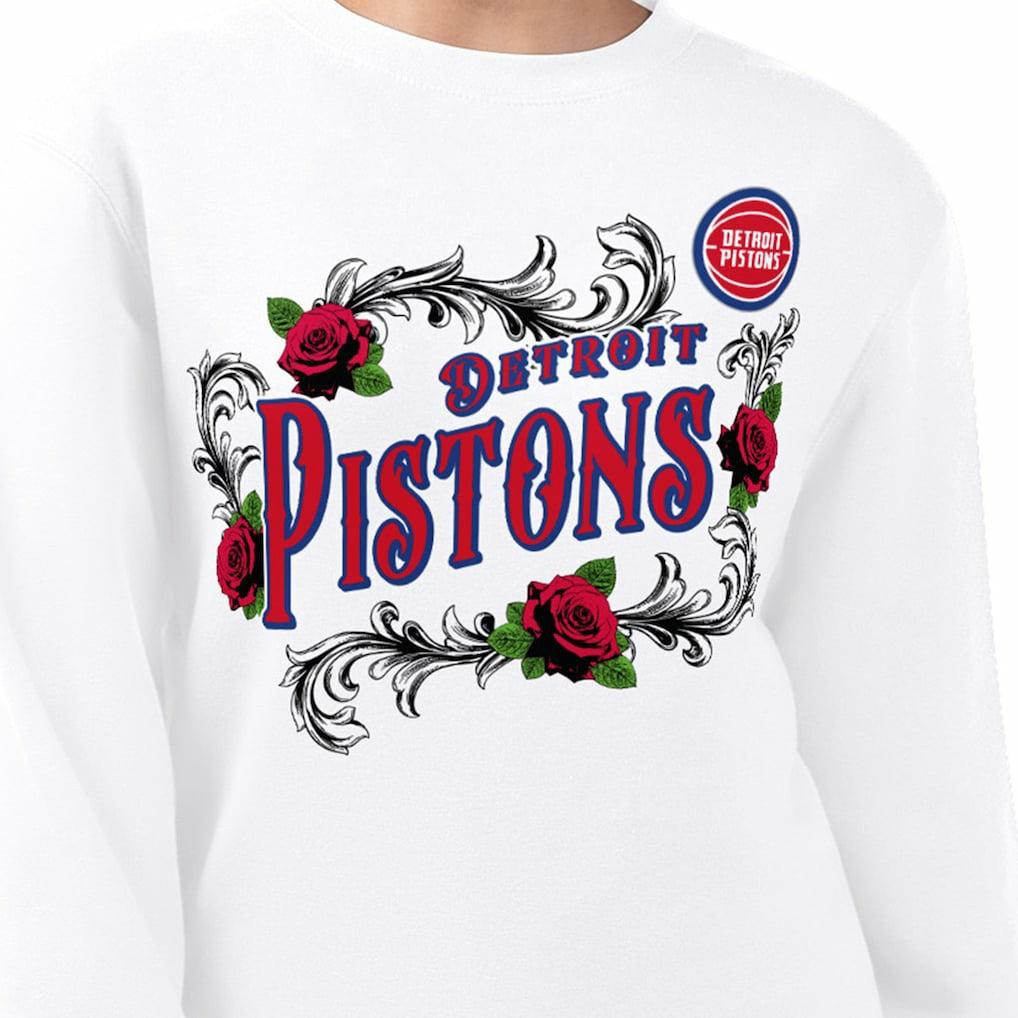 Detroit Pistons G-III 4Her by Carl Banks Women's Roses Fleece Tri-Blend Sweatshirt sale Discount