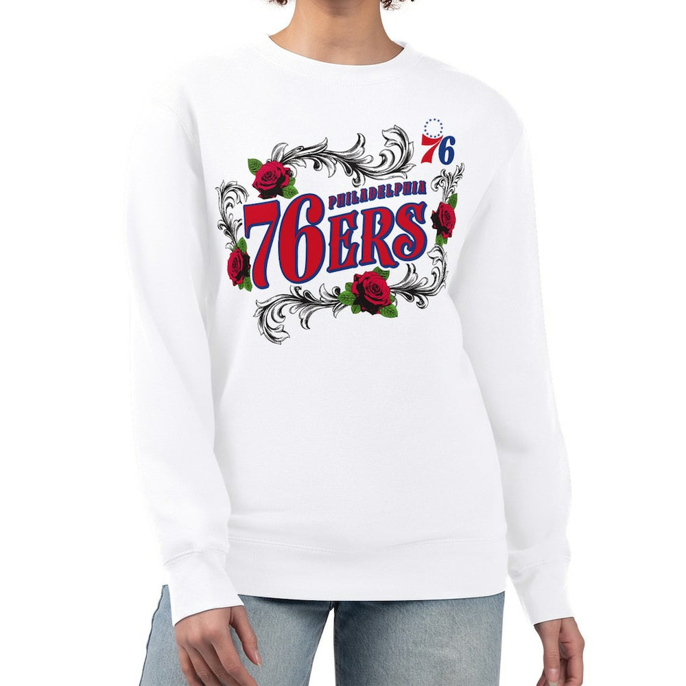Philadelphia 76ers G-III 4Her by Carl Banks Women's Roses Fleece Tri-Blend Sweatshirt On Sale