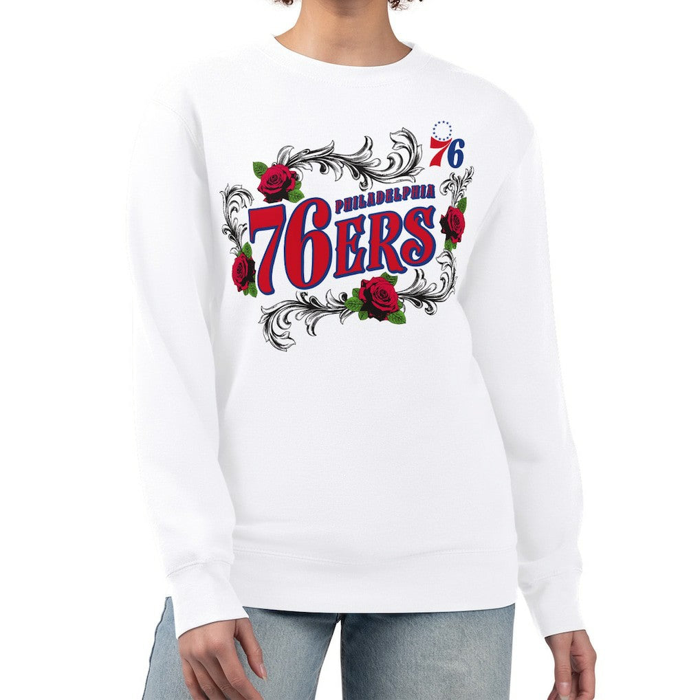 Philadelphia 76ers G-III 4Her by Carl Banks Women's Roses Fleece Tri-Blend Sweatshirt On Sale