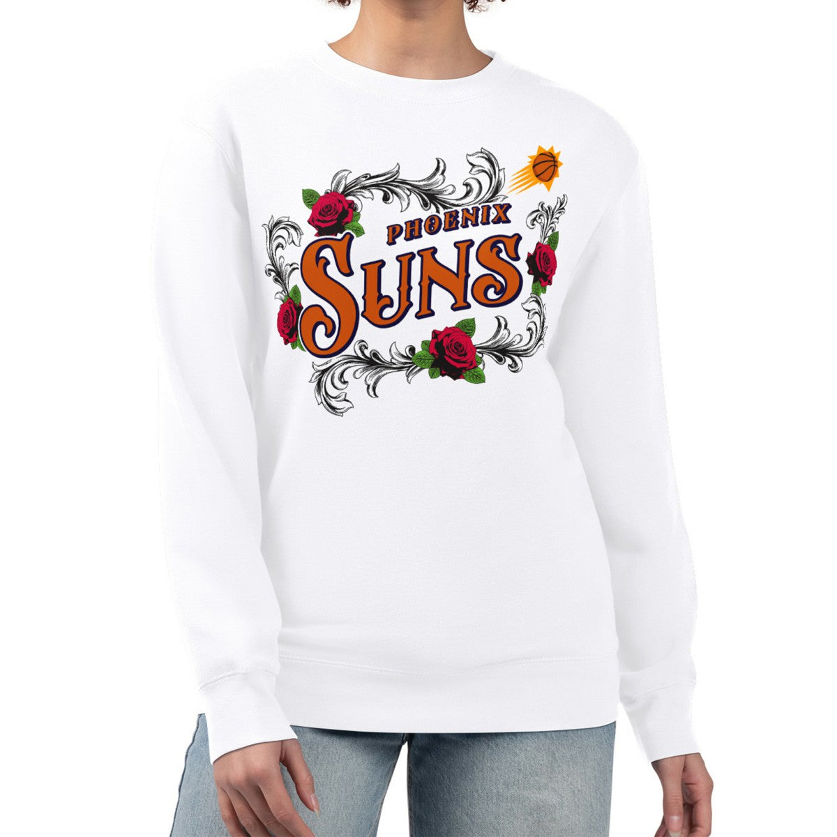 Phoenix Suns G-III 4Her by Carl Banks Women's Roses Fleece Tri-Blend Sweatshirt On Sale