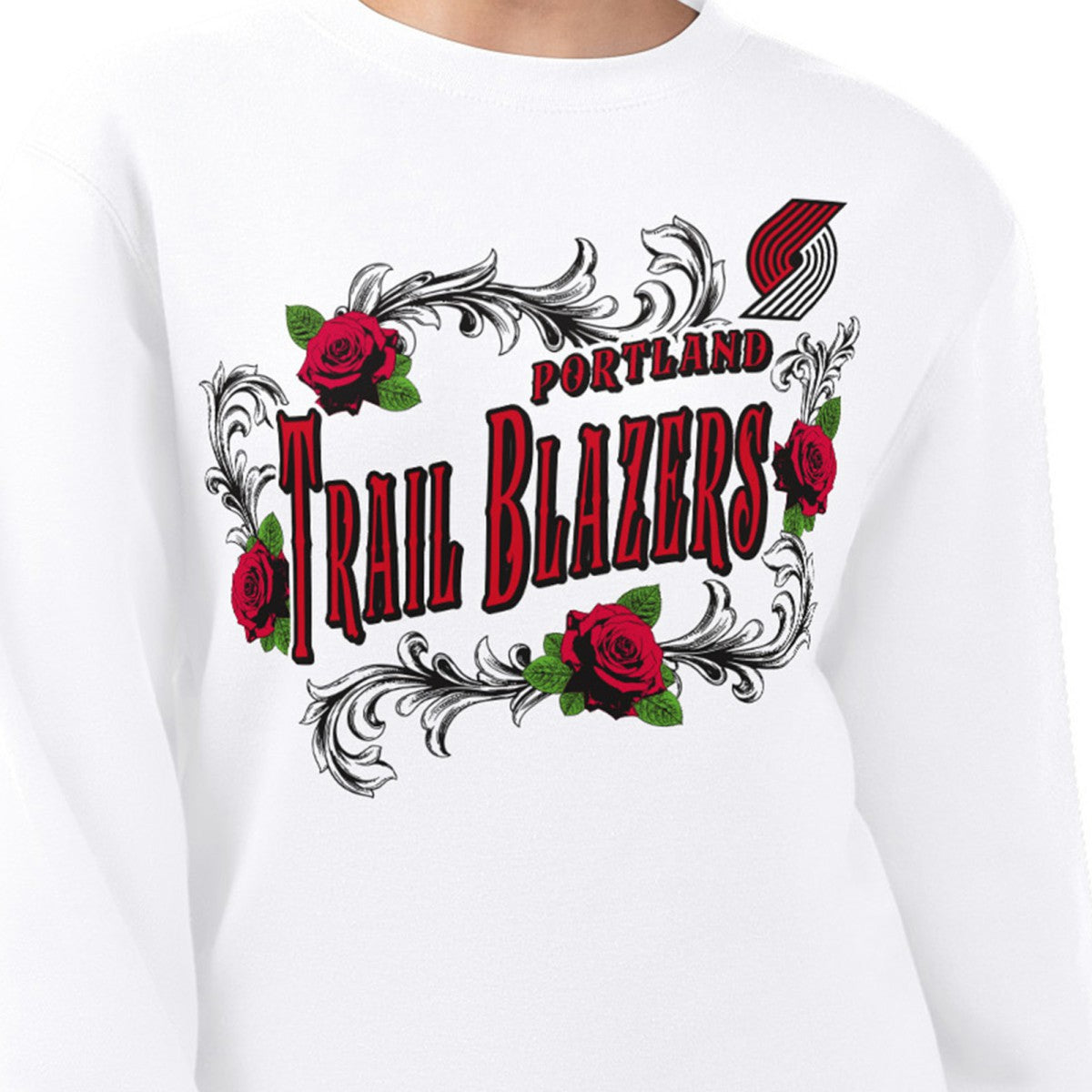 Portland Trail Blazers G-III 4Her by Carl Banks Women's Roses Fleece Tri-Blend Sweatshirt Online