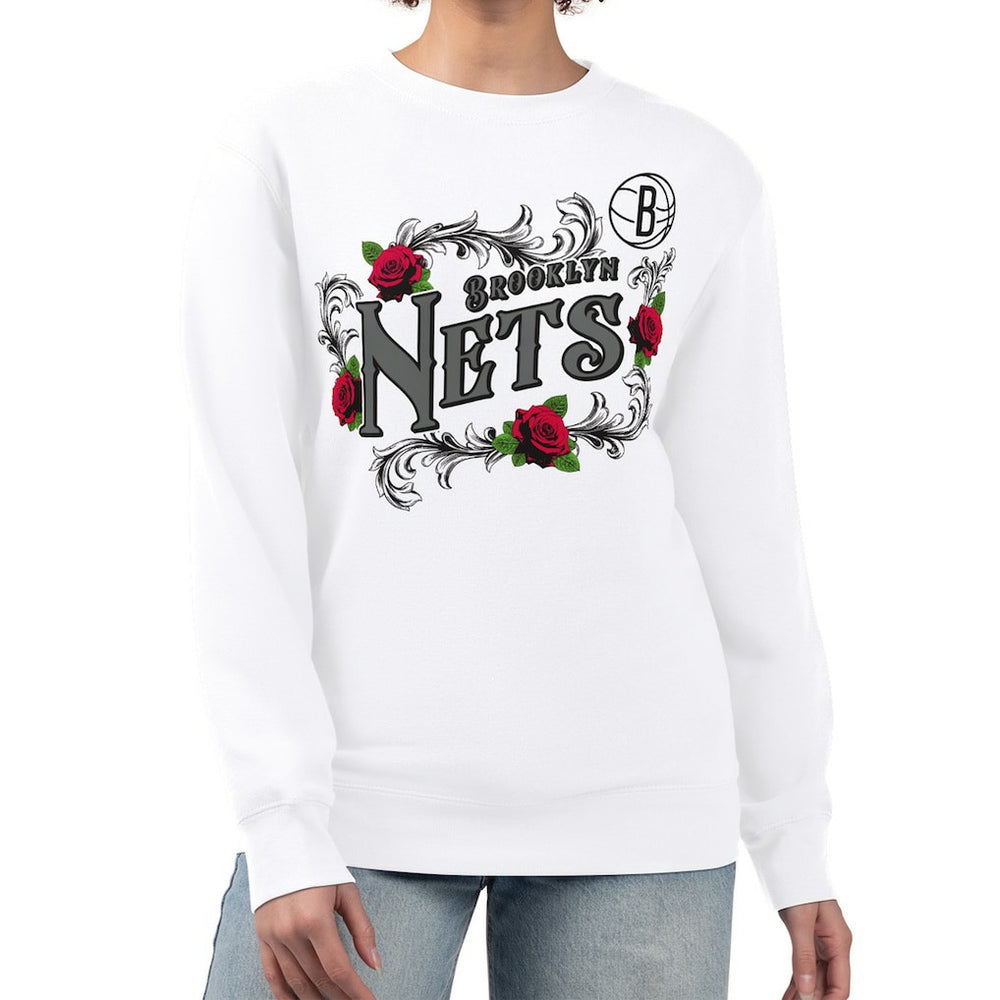 Brooklyn Nets G-III 4Her by Carl Banks Women's Roses Fleece Tri-Blend Sweatshirt Online