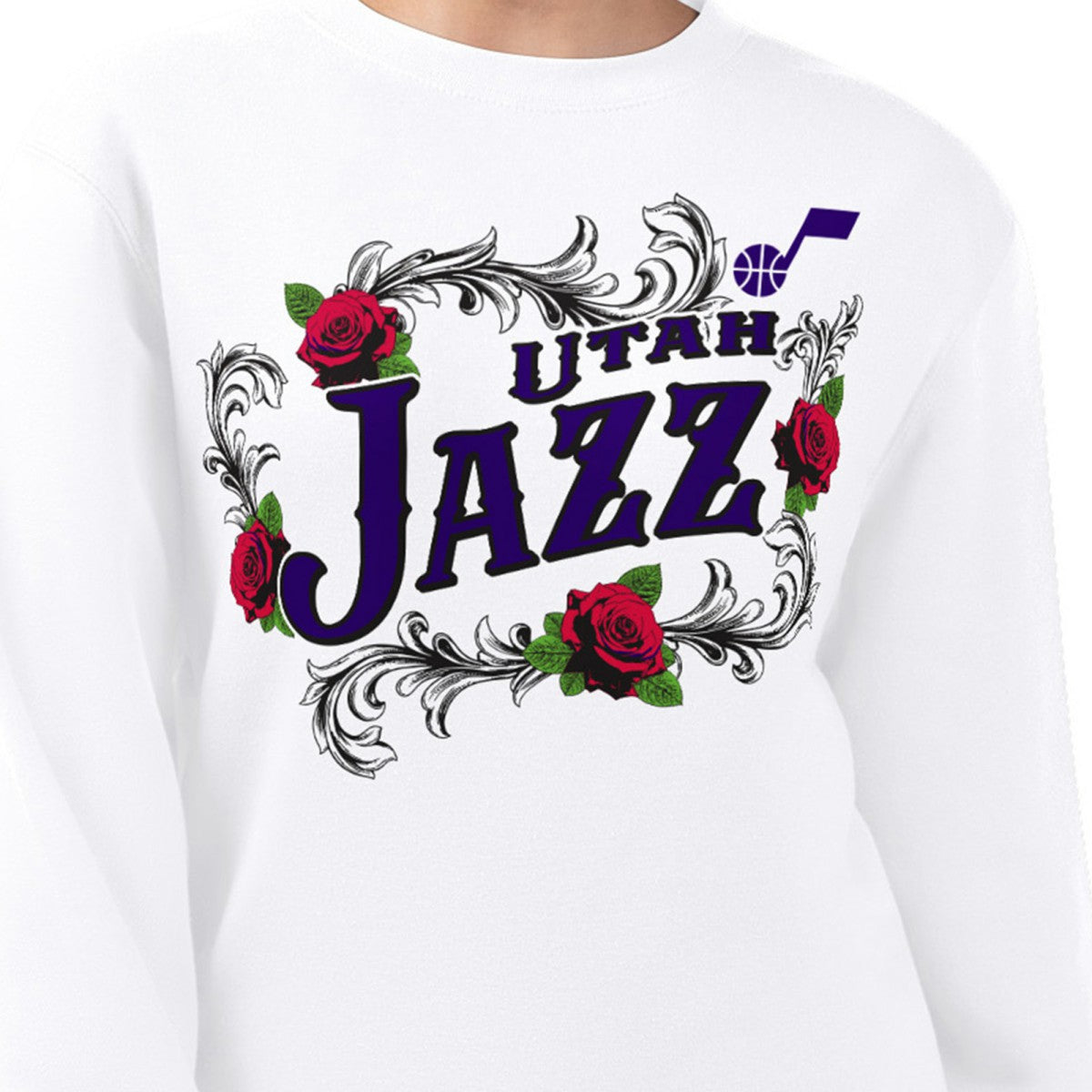 Utah Jazz G-III 4Her by Carl Banks Women's Roses Fleece Tri-Blend Sweatshirt Online