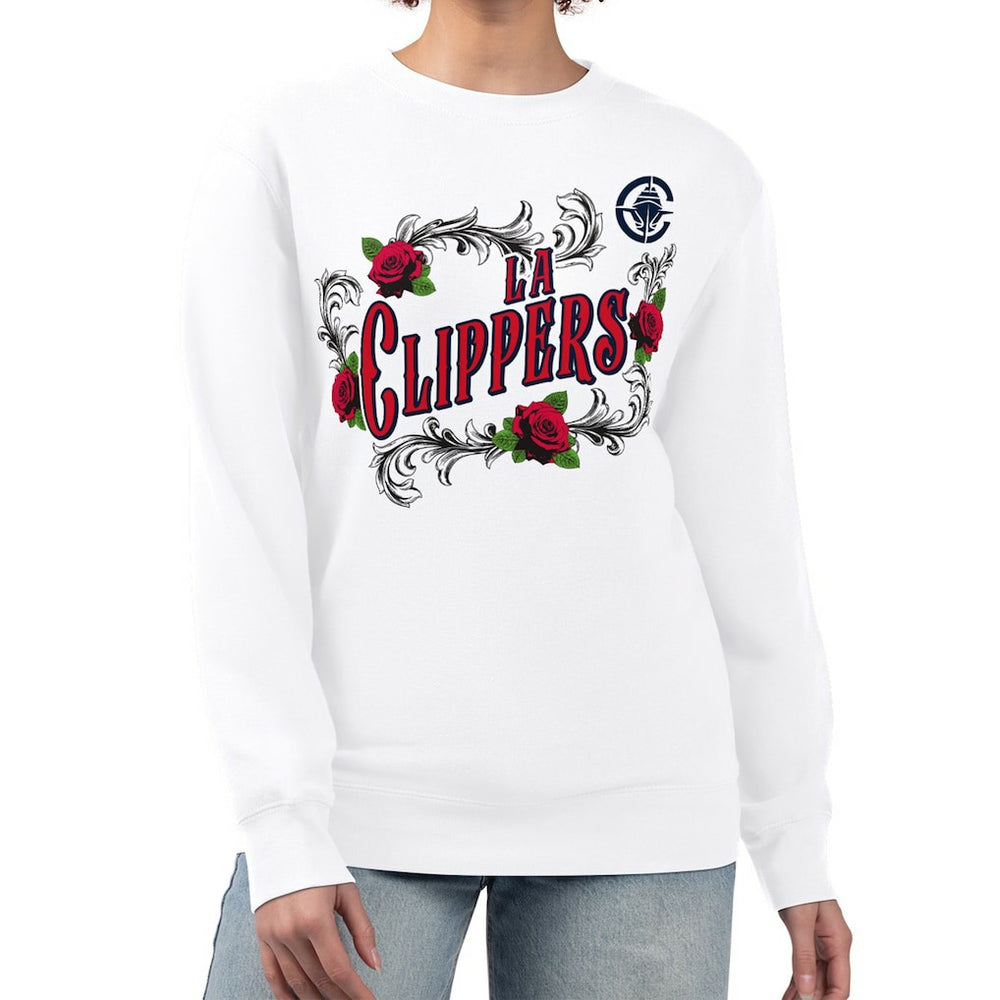 LA Clippers G-III 4Her by Carl Banks Women's Roses Fleece Tri-Blend Sweatshirt Discount