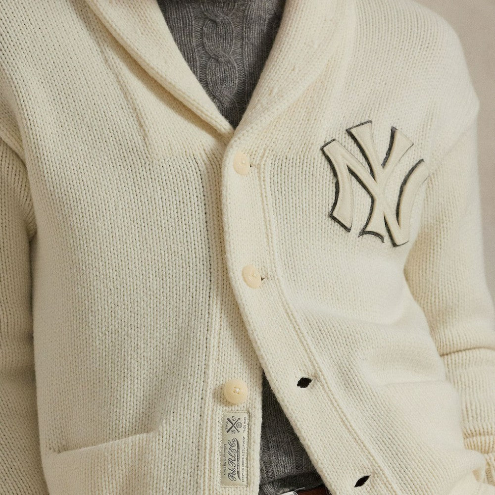 New York Yankees Polo Ralph Lauren Wool Shawl Button-Up Cardigan | MLB Sale