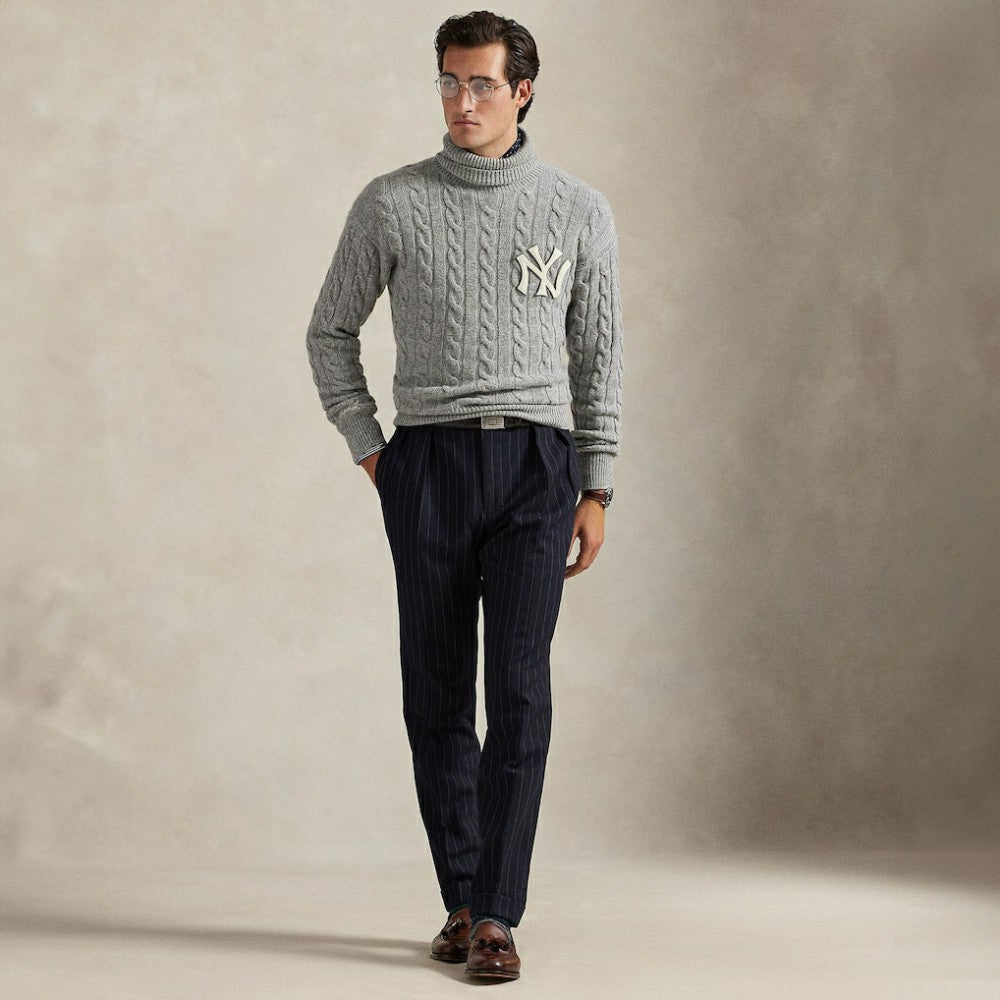 New York Yankees Polo Ralph Lauren Wool Turtleneck Sweater | MLB Online