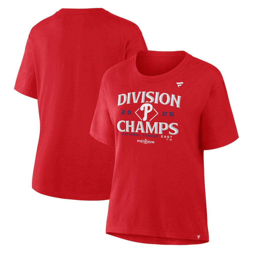 Philadelphia Phillies Fanatics Women's 2025 NL East Division Champions Locker Room Plus Size T-Shirt | MLB For sale