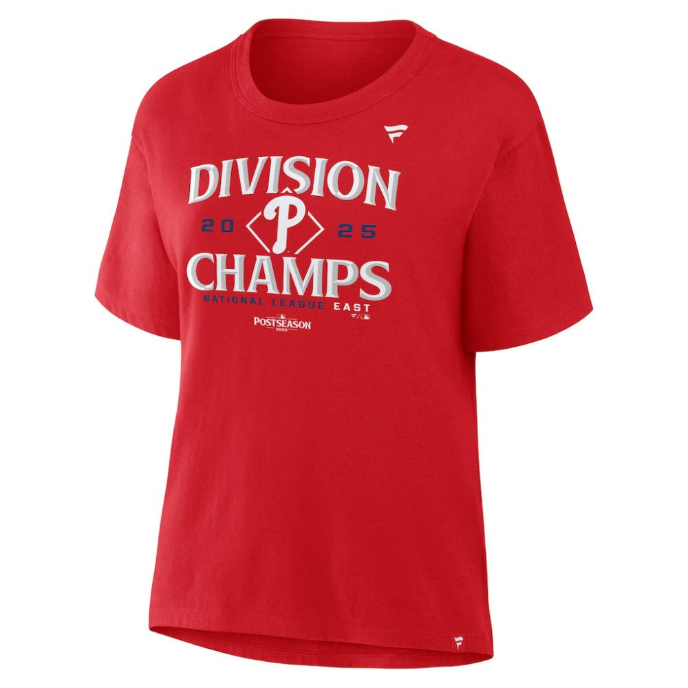 Philadelphia Phillies Fanatics Women's 2025 NL East Division Champions Locker Room Plus Size T-Shirt | MLB For sale