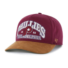 Philadelphia Phillies '47 Cooperstown Break Wood Suede Hitch Adjustable Hat | MLB Discount