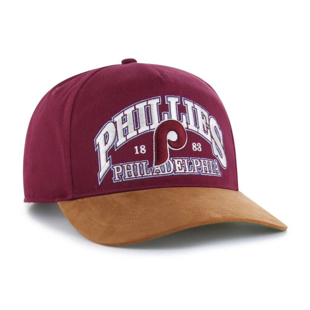 Philadelphia Phillies '47 Cooperstown Break Wood Suede Hitch Adjustable Hat | MLB Discount