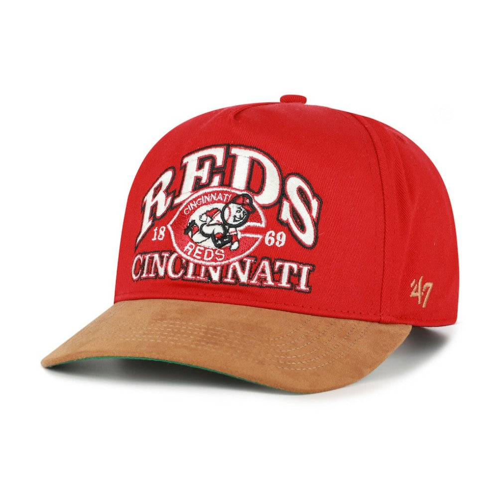Cincinnati Reds '47 Cooperstown Break Wood Suede Hitch Adjustable Hat | MLB US