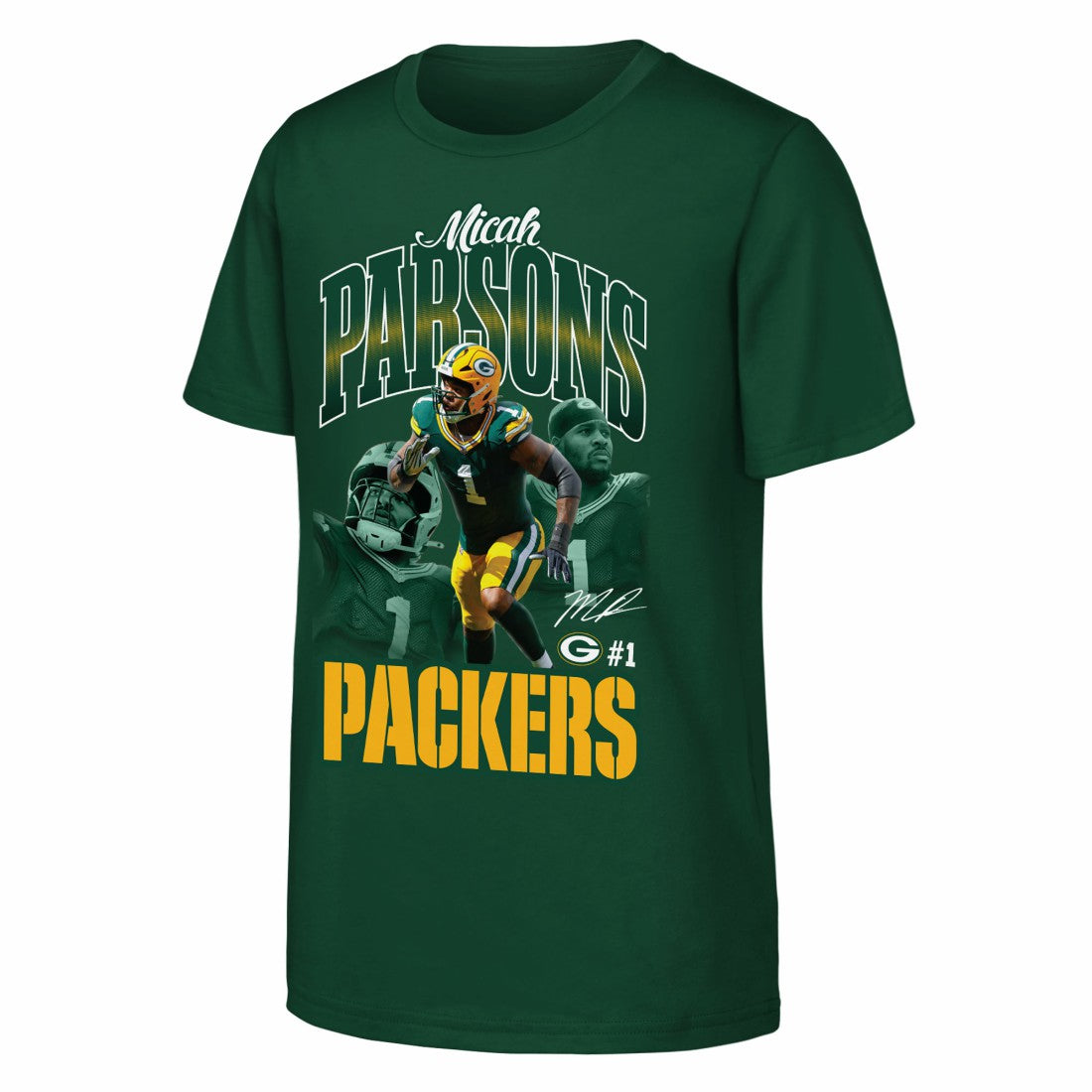 Green Bay Packers  Micah Parsons  Outerstuff Youth Triple Pic T-Shirt