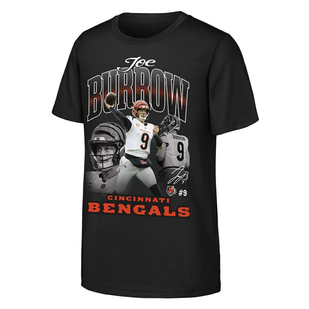 Cincinnati Bengals  Joe Burrow  Outerstuff Youth Triple Pic T-Shirt