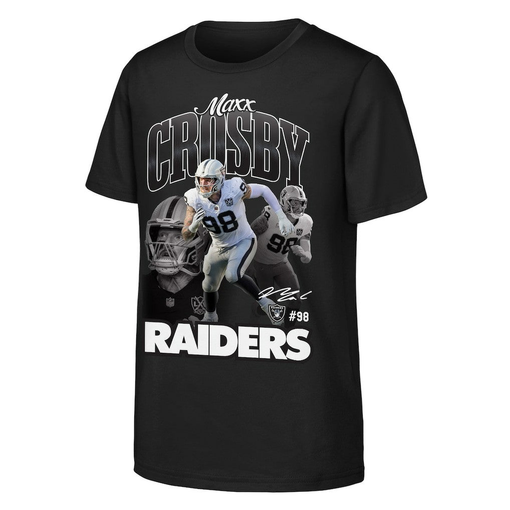 Las Vegas Raiders  Maxx Crosby  Outerstuff Youth Triple Pic T-Shirt