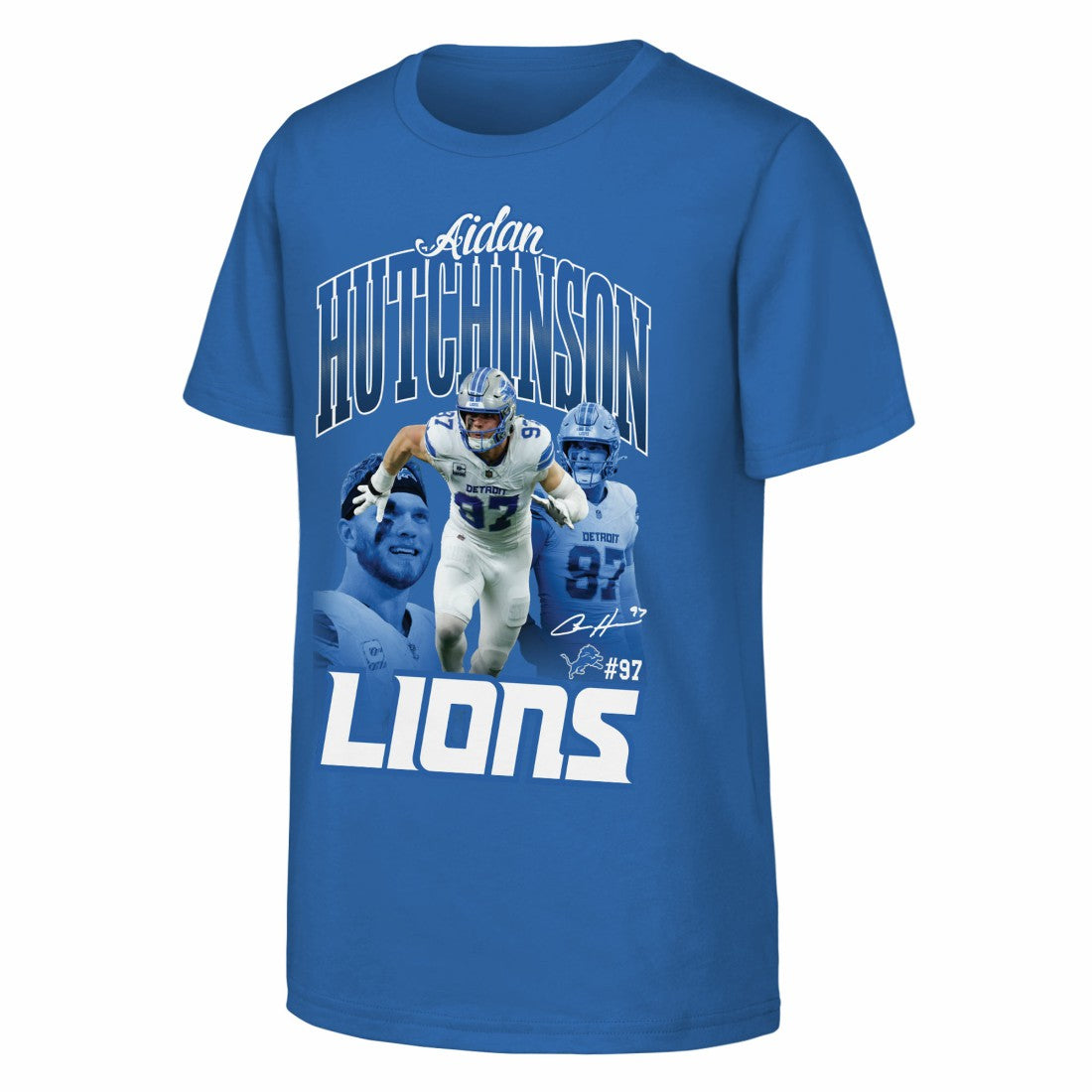 Detroit Lions  Aidan Hutchinson  Outerstuff Youth Triple Pic T-Shirt