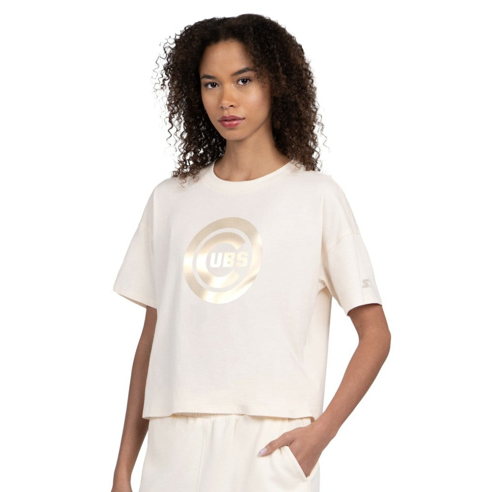 Chicago Cubs Starter Women's Pastels Boxy Cropped T-Shirt | MLB New