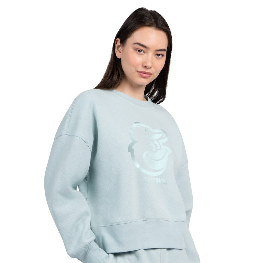 Baltimore Orioles Starter Women's Pastels Boxy Fleece Sweatshirt | MLB For sale