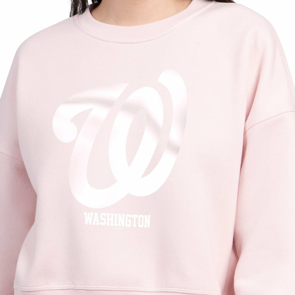 Washington Nationals Starter Women's Pastels Boxy Fleece Sweatshirt | MLB Shop
