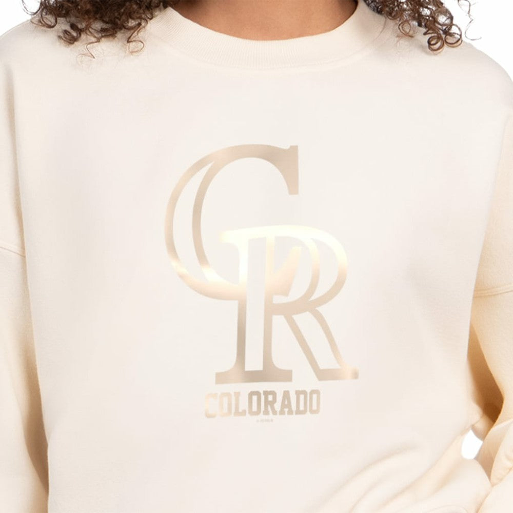 Colorado Rockies Starter Women's Pastels Boxy Fleece Sweatshirt | MLB Near me
